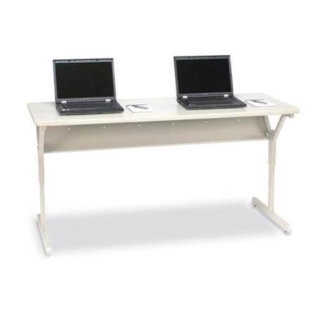 Bretford 60x30" Connections Work Center Table, 24-32" Adjustable Height, Quartz