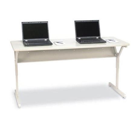 Bretford 72x30" Connections Work Center with Floor Glides, Quartz Grey Trim