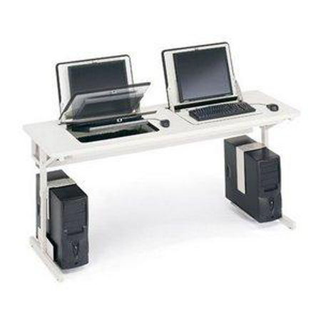 Bretford 36x24" Smartdeck Work Center for Flat Screen Monitor, Quartz Gray Trim