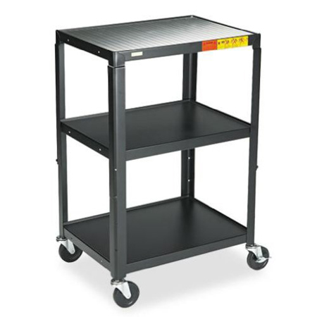 Bretford 26-42" Adjustable Height A/V Cart with 4" Casters, Black