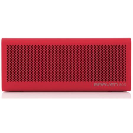 Braven 805 Wireless Bluetooth Speaker with Built-in Mic, Single, Red/Gray
