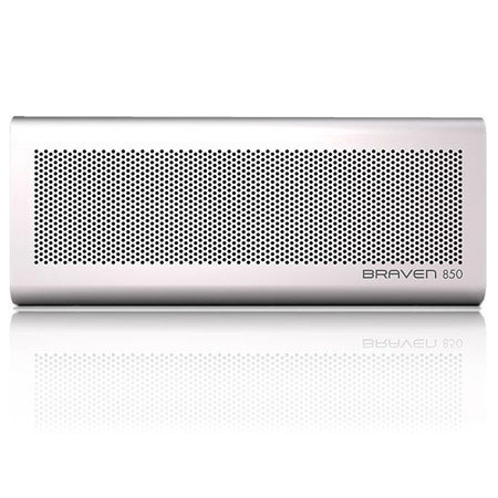 Braven 850 Portable Wireless Speaker - Silver aluminum finish/Black end caps