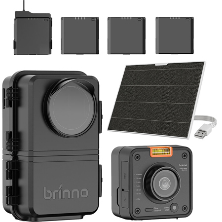 Brinno BCC5000 Time Lapse Construction Camera with ASP1000-P Solar Panel and APB1000 Battery Kit