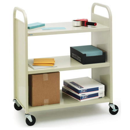 Bretford Mobile Book and Utility Truck with 3x Flat Shelf, Putty Beige