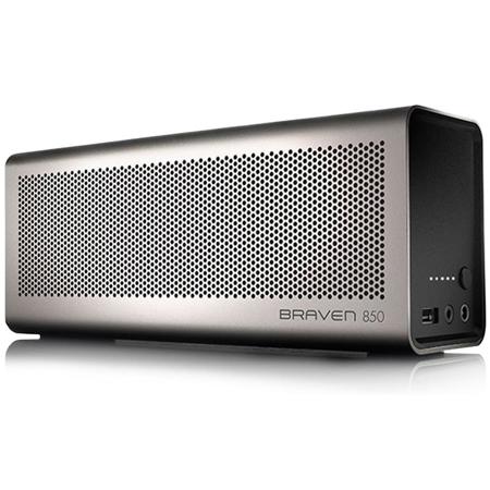 Braven 850 Wireless Bluetooth Speaker with Built-in Mic, Single, Silver
