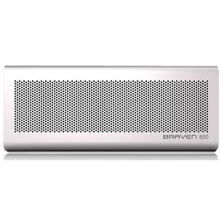 Braven 850 Wireless Bluetooth Speaker with Built-in Mic, Single, Silver