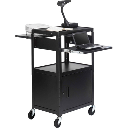 Bretford Adjustable Cabinet Cart with 2 Pull-Out Shelves without Outlet