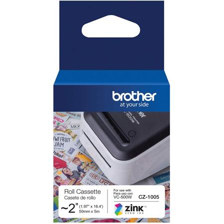 Brother CZ-1005 2"x16.4' Long Label Roll with Zink Zero Ink Technology