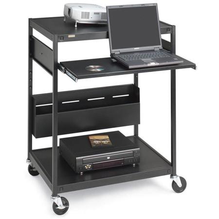 Bretford ECILS Series Mobile Projector Cart with One Pull-Out Shelf with 6 Outlet Power Strip