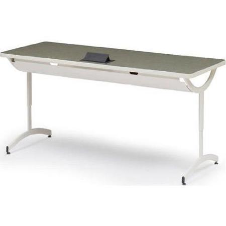Bretford T-Leg Collaborative Laptop Table with Casters and Power Unit, 60" W x 24" D
