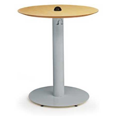 Bretford Pedestal Base 36" D Cafe Table, Standing 39.5" H, 4-Outlet Power Dome