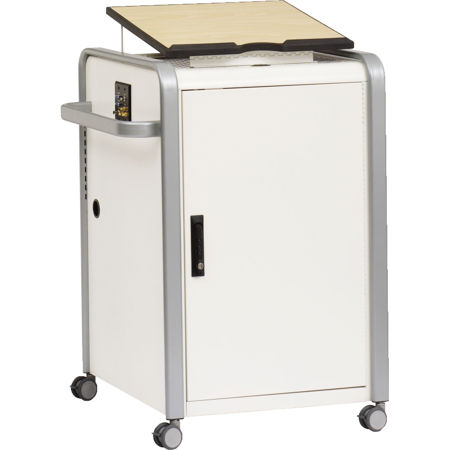 Bretford EXPLORE Steel Presentation Lectern Shuttle, Aluminum/Concrete, Tower Only, Gray Mist