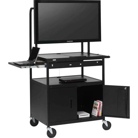 Bretford UL Listed Flat Panel Cabinet Cart for 26-42" Monitor, Shelf, 6 Outlet