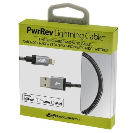 Bracketron 1m (3.28') PwrRev Lightning Cable for Apple Devices