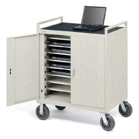 Bretford Core XL LAP18ERBFR Storage Cart, Front Electrical, 8" Casters,Gray Mist