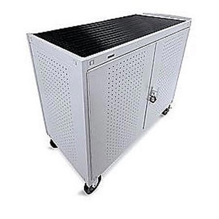 Bretford Core XL LAP30ERBFR 30-Unit Storage and Charge Cart with Front Electrical Unit for Laptop/Netbooks/Ultrabooks, 8" Casters, Gray Mist