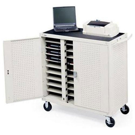 Bretford Core XL LAP30EULBA 30-Unit UL Listed Storage and Charge Cart with Rear Electrical Unit for Laptop/Netbooks/Ultrabooks, Digital Timer, Gray Mist