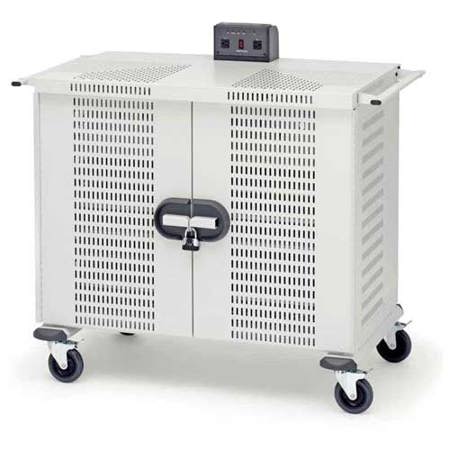 Bretford 30-Unit Intelligent Laptop Cart, Front and Rear Doors, Casters, Power Management Brain