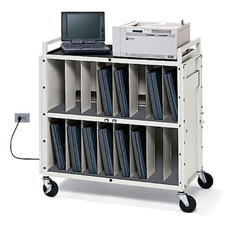 Bretford Core L LAPTG15ESA Storage & Charge Cart, Rear Electrical Unit,Gray Mist