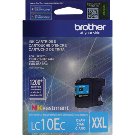 Brother LC10E INKvestment Super High-Yield Ink Cartridge, 1200 Pages Yield, Cyan