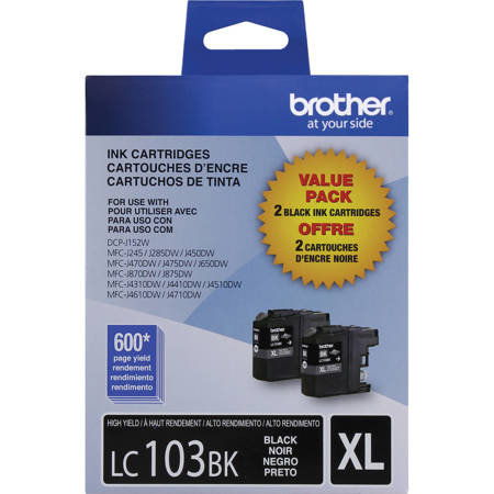 Brother LC203 Innobella High-Yield XL Ink Cartridges, 550 Pages Yield/Cartridge, Black, 2-Pack
