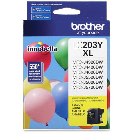 Brother LC203Y Innobella High Yield XL Yellow Ink Cartridge, 550 Pages Yield