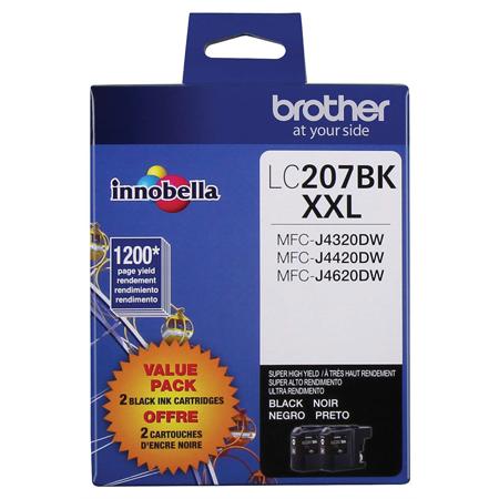 Brother LC207 Innobella Super High-Yield XXL Ink Cartridges, Black, 2-Pack