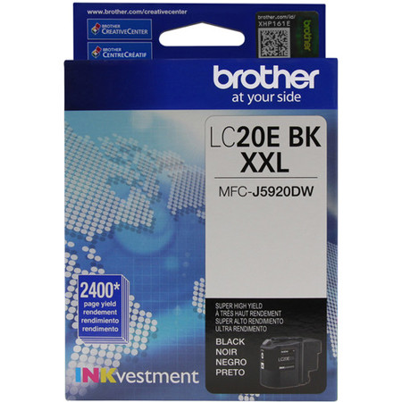 Brother LC20E INKvestment Super High-Yield Ink Cartridge, 2400 Pages, Black