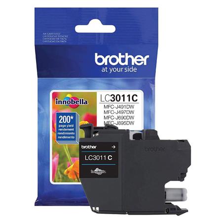 Brother LC3011 Innobella Standard-Yield Ink Cartridge, 200 Pages Yield, Cyan