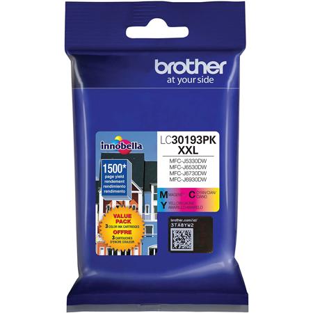 Brother Cyan/Magenta/Yellow Super High Yield XXL Ink-Jet Cartridge Set, 3 Pack