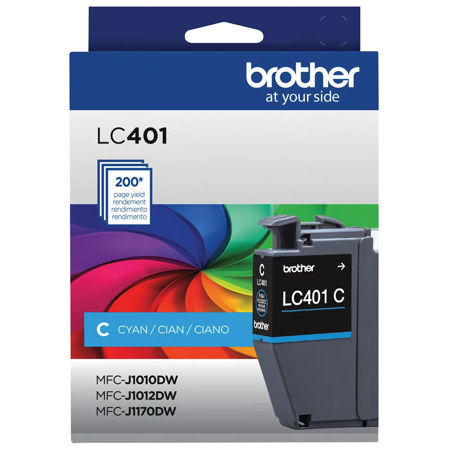 Brother LC401 Genuine Ink Cartridge for MFC-J1010DW,MFC-J1012DW,MFC-J1170DW Cyan Standard Capacity Single