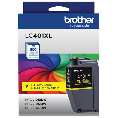 Brother LC401 Genuine Ink Cartridge for MFC-J1010DW,MFC-J1012DW,MFC-J1170DW Yellow High Capacity Single