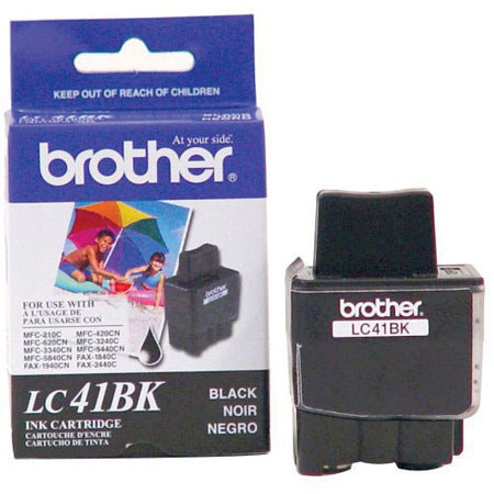 Brother LC41BK Black Ink Cartridge, 500 Pages Yield