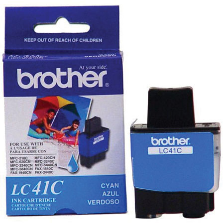 Brother LC41C Cyan Ink Cartridge, 400 Page Yield