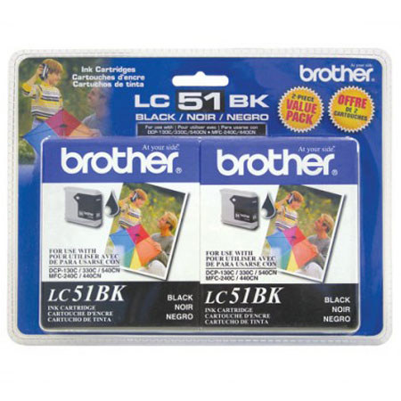 Brother LC512PKS Black Ink Cartridges, 2 Pack