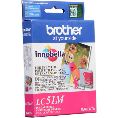 Brother LC51M Magenta Ink Cartridge, 400 Page Yield