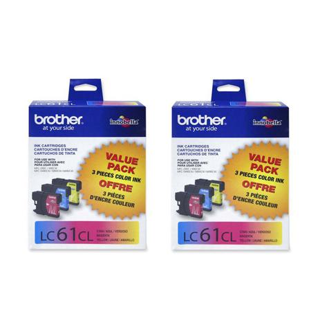 Brother 2 Pack Of LC613PKS Cyan/Magenta/Yellow Ink Cartridge, 3-Pack