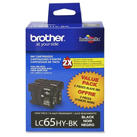 Brother LC652PKS Innobella High Yield Black Ink Cartridge, 2 Pack