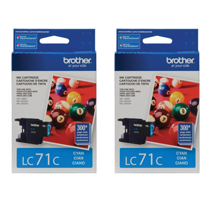 Brother 2 pack LC71 Innobella Standard Yield Cyan Ink Cartridge