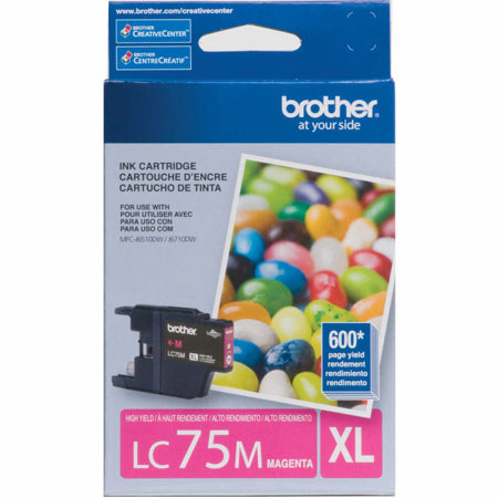 Brother LC75M Innobella XL High Yield Magenta Ink Cartridge, 600 Page Yield