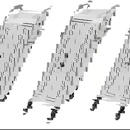 Bretford Pulse 20L Store & Charge Cart with Removable Back Panel for Laptops/Ultrabook's, Concrete Body/Aluminum Handles