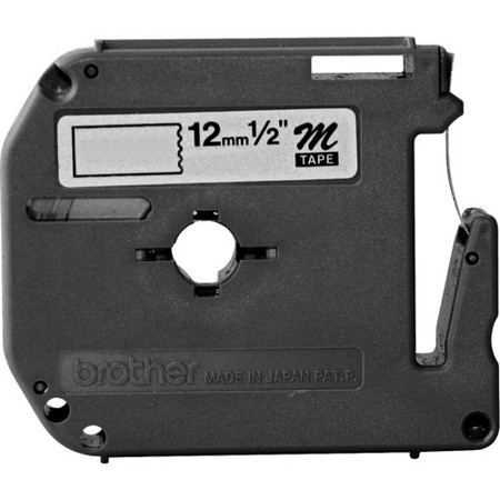 Brother 0.47"x26.2' Non-Laminated Tape for P-Touch Labelers, Black on Yellow