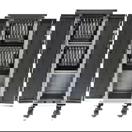 Bretford EVER Storage and Charge Cart with 2x MiX Module System and 30x AC Outlets for Up to 30 Devices