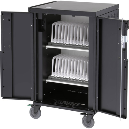 Bretford CoreX Charging Cart with 2 Shelves for 20 to 24 Laptops/Chromebooks
