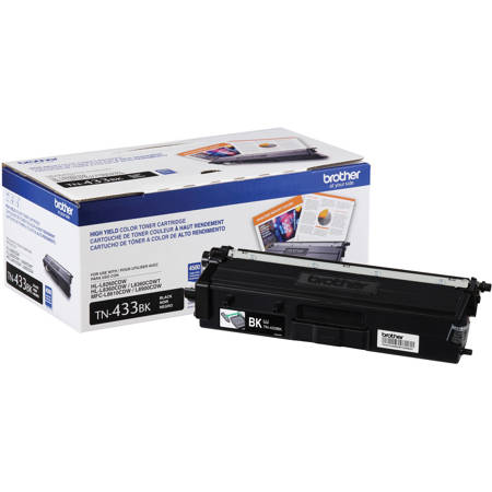 Brother TN433 High Yield Toner Cartridge, Up to 4500 Pages, Black