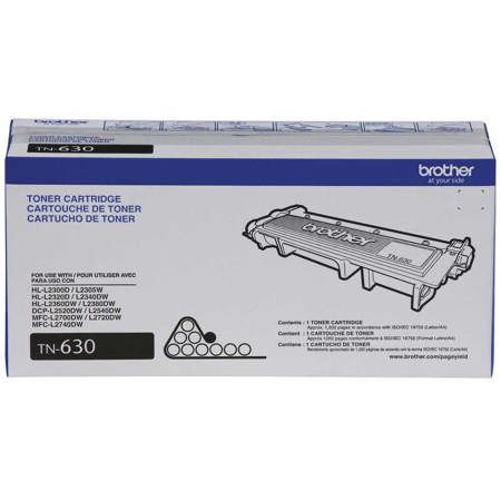 Brother TN630 Black Standard Yield Laser Toner Cartridge, 1200 Page Yield