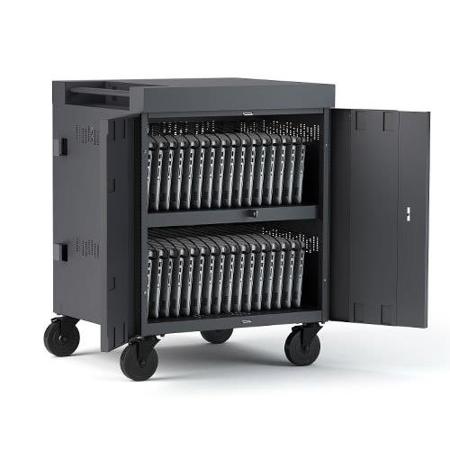 Bretford 36-Device CUBE Charging Cart for Chromebooks, Laptops/Tablets, Charcoal