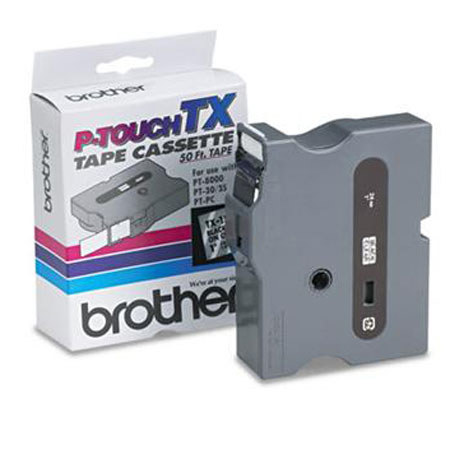 Brother 24mm (0.94") Black On Clear Laminated Tape for P-Touch 15m (50 ft)