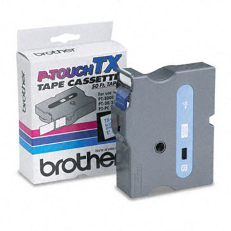 Brother 0.94" Blue on White Tape for P-Touch (50ft)