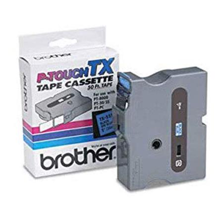 Brother 0.94"x50' Laminated Tape for P-Touch Labelers, Black on Blue